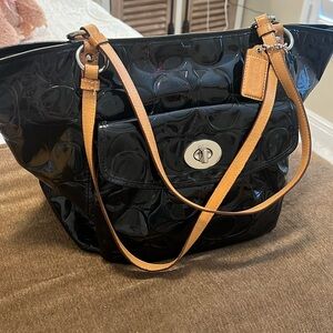 Coach Embossed Patent Leather Black Tote Bag - Excellent Condition!!!